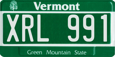 VT license plate XRL991