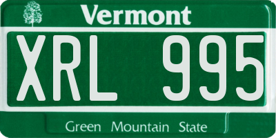 VT license plate XRL995
