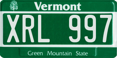 VT license plate XRL997