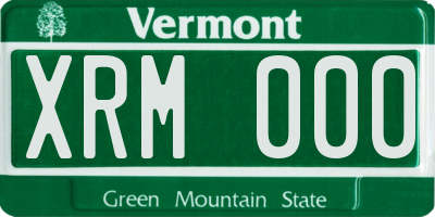 VT license plate XRM000