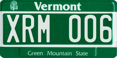 VT license plate XRM006