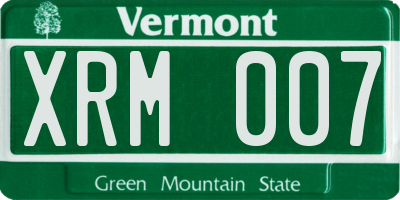 VT license plate XRM007