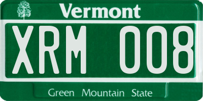 VT license plate XRM008