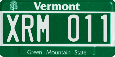 VT license plate XRM011