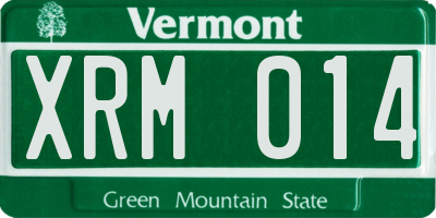 VT license plate XRM014