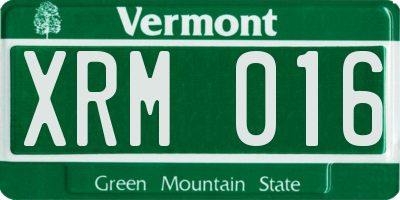 VT license plate XRM016