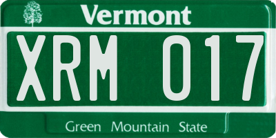 VT license plate XRM017