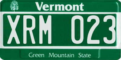 VT license plate XRM023