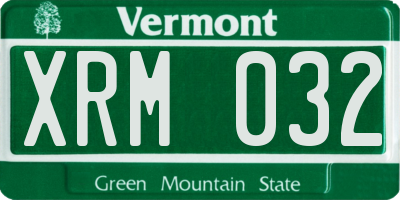 VT license plate XRM032
