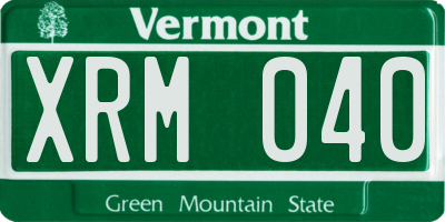 VT license plate XRM040