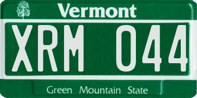 VT license plate XRM044