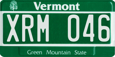 VT license plate XRM046