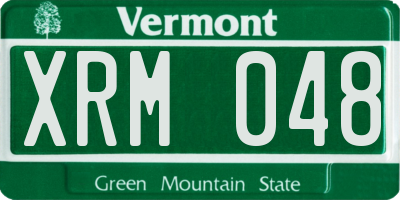 VT license plate XRM048