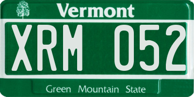 VT license plate XRM052