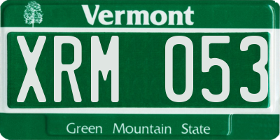 VT license plate XRM053