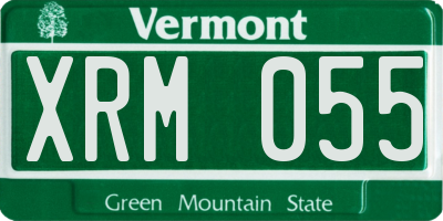 VT license plate XRM055