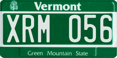 VT license plate XRM056