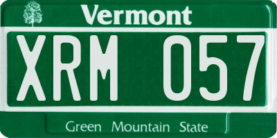 VT license plate XRM057