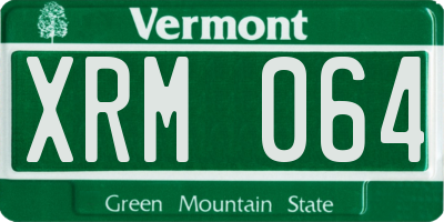 VT license plate XRM064