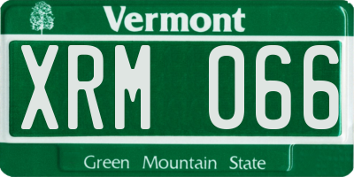 VT license plate XRM066