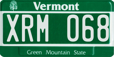 VT license plate XRM068