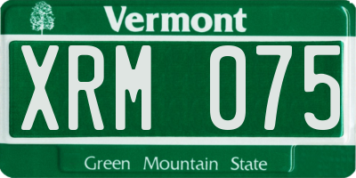 VT license plate XRM075
