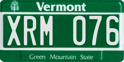 VT license plate XRM076