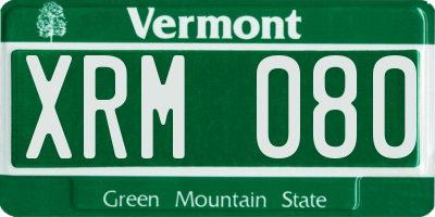 VT license plate XRM080