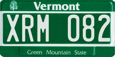 VT license plate XRM082