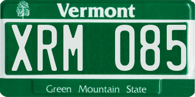 VT license plate XRM085