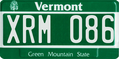 VT license plate XRM086