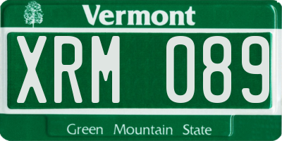 VT license plate XRM089