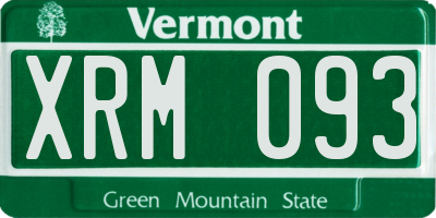 VT license plate XRM093