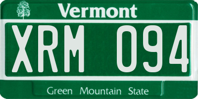 VT license plate XRM094