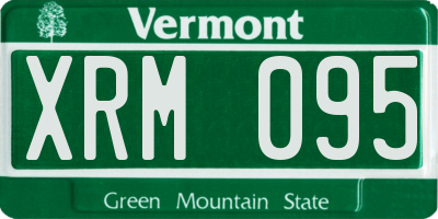 VT license plate XRM095