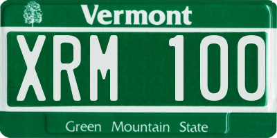 VT license plate XRM100