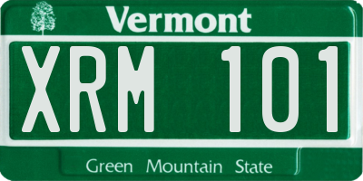 VT license plate XRM101