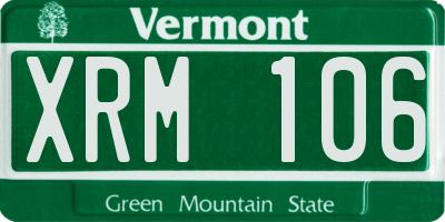 VT license plate XRM106