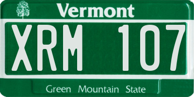 VT license plate XRM107