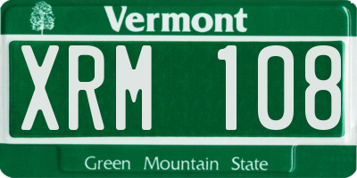 VT license plate XRM108