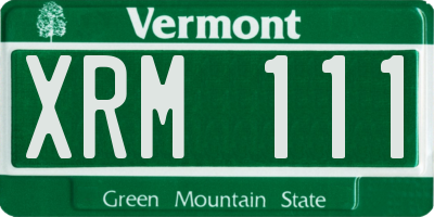 VT license plate XRM111