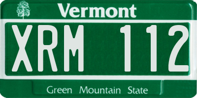 VT license plate XRM112