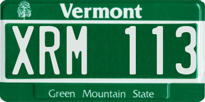 VT license plate XRM113