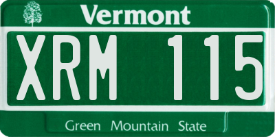 VT license plate XRM115