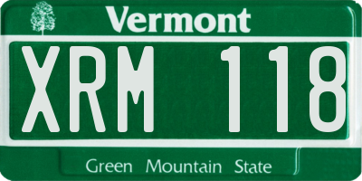 VT license plate XRM118