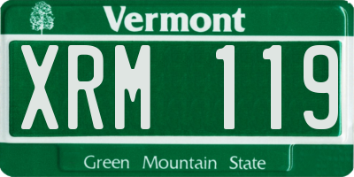 VT license plate XRM119