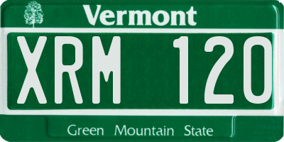VT license plate XRM120
