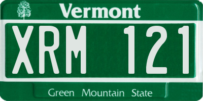 VT license plate XRM121