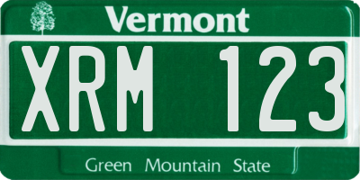 VT license plate XRM123