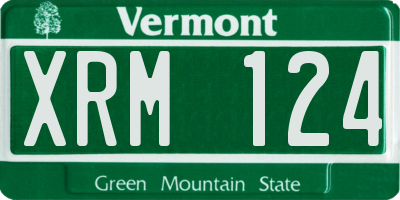 VT license plate XRM124